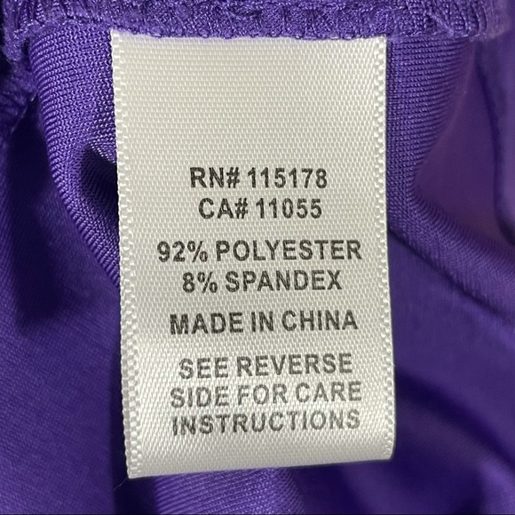 Alex Alea by Kormarov Womens Blouson Dress Purple Stretch Sleeveless Petites PM - Picture 9 of 12